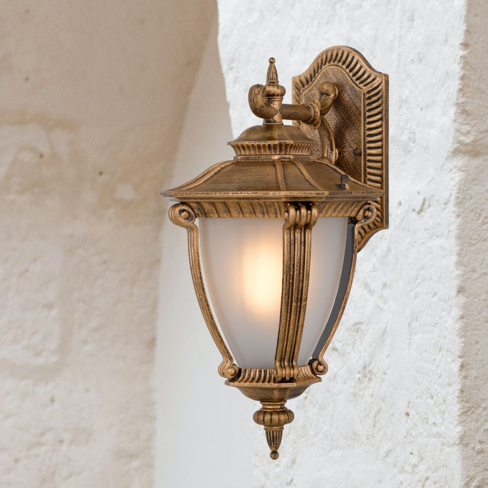 Buy Outdoor Wall Lanterns Australia Delfino 1 Light Wall Light Gold Aluminium - DELFINO EX-GD
