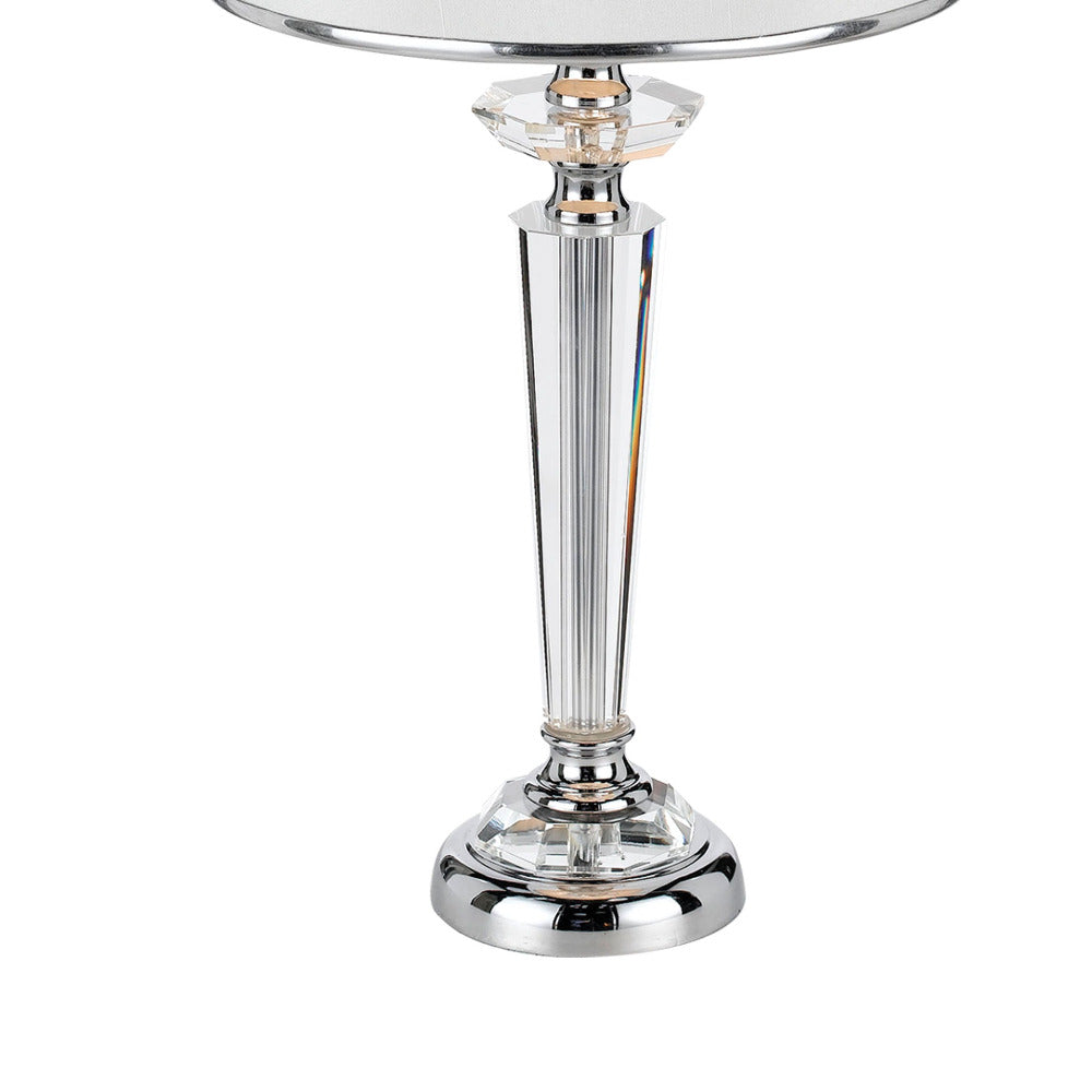 Buy Table Lamps Australia Diana 1 Light Table Lamp Chrome, Crystal, White - DIANA TL-CH+WH
