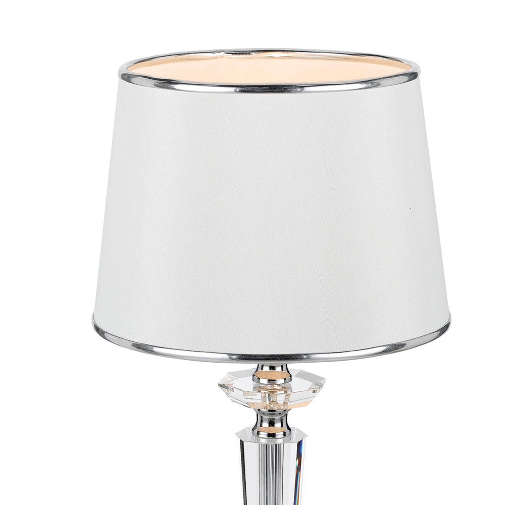 Buy Table Lamps Australia Diana 1 Light Table Lamp Chrome, Crystal, White - DIANA TL-CH+WH