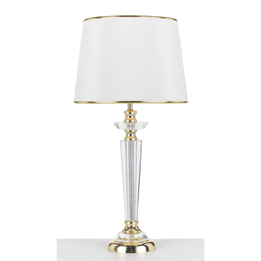 Buy Table Lamps Australia Diana 1 Light Table Lamp Gold, Crystal, White - DIANA TL-GD+WH