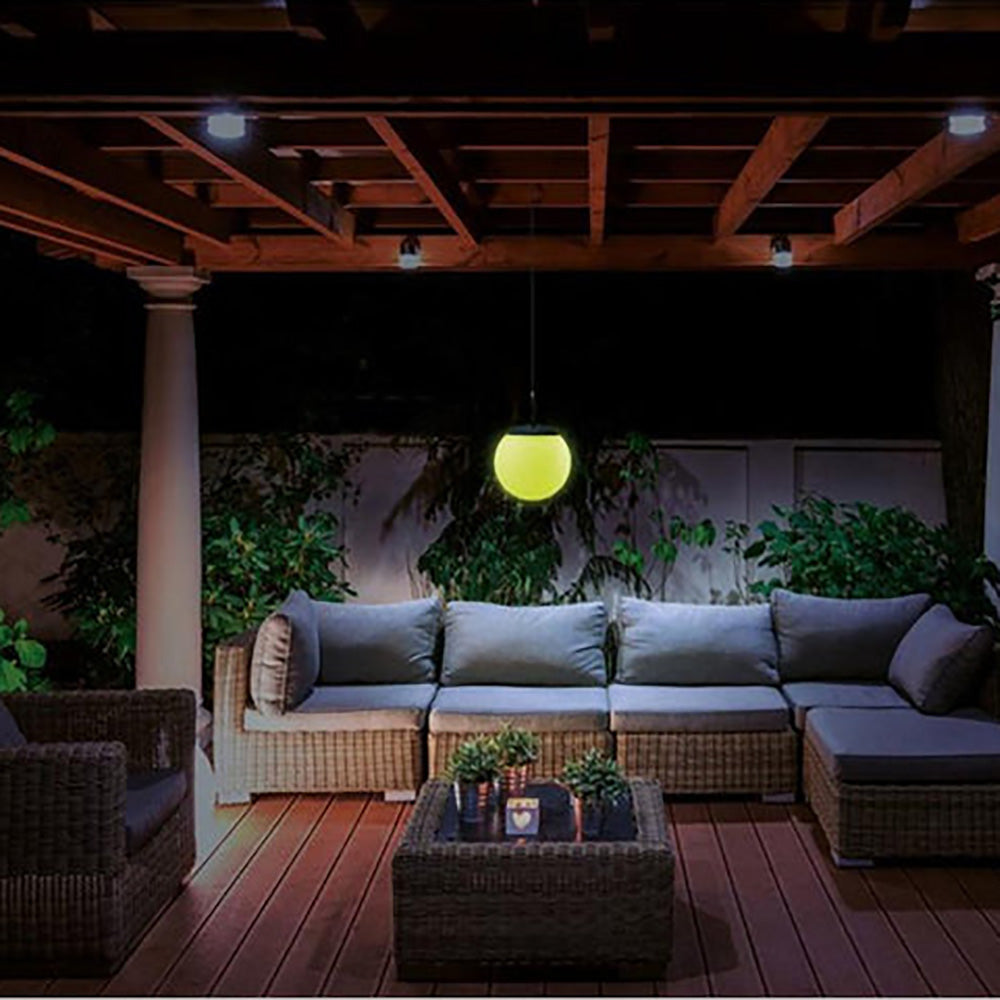 Buy Outdoor Pendant Lights Australia LED Hanging Ball Pendant Light Battery White Plastic RGB - LL0501
