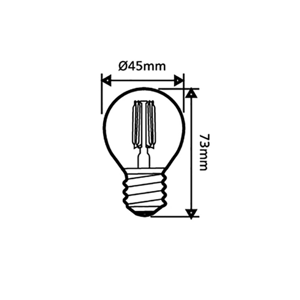 Buy LED Filament Globes Australia Fancy Round LED Filament Globe ES 4W 240V Glass 2700K - CF32DIM