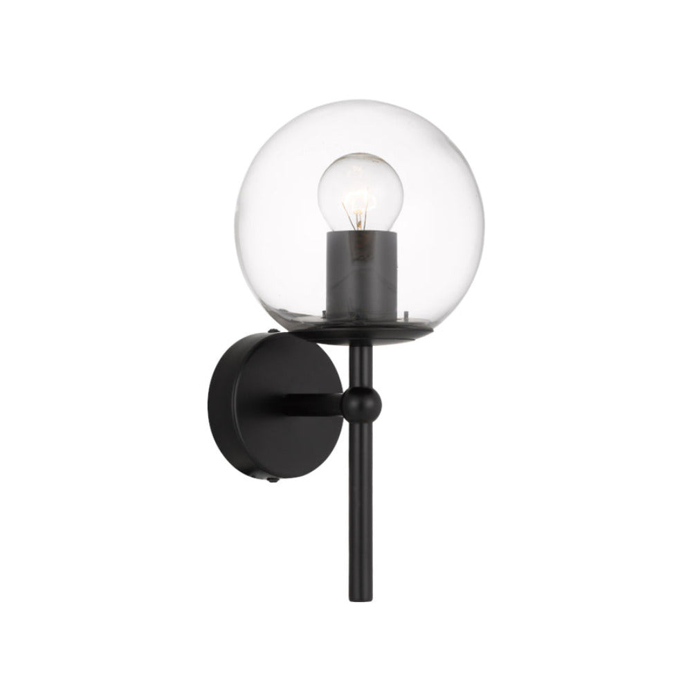 Buy Wall Sconce Australia Eterna 1 Light Wall Light Black & Clear - ETERNA WB1-BKCL