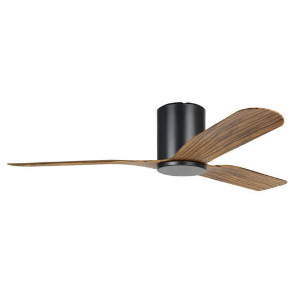 Buy DC Ceiling Fans Australia ILUKA Hugger DC Ceiling Fan 60" Black & Wood - 20538415