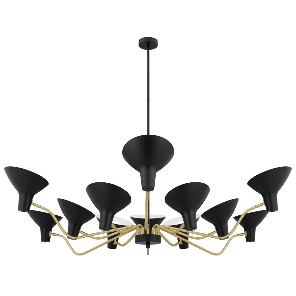 Buy Pendant Lights Australia Farbon 12 Lights Pendant Black/Brass Matt Metal - FARBON PE12-BK
