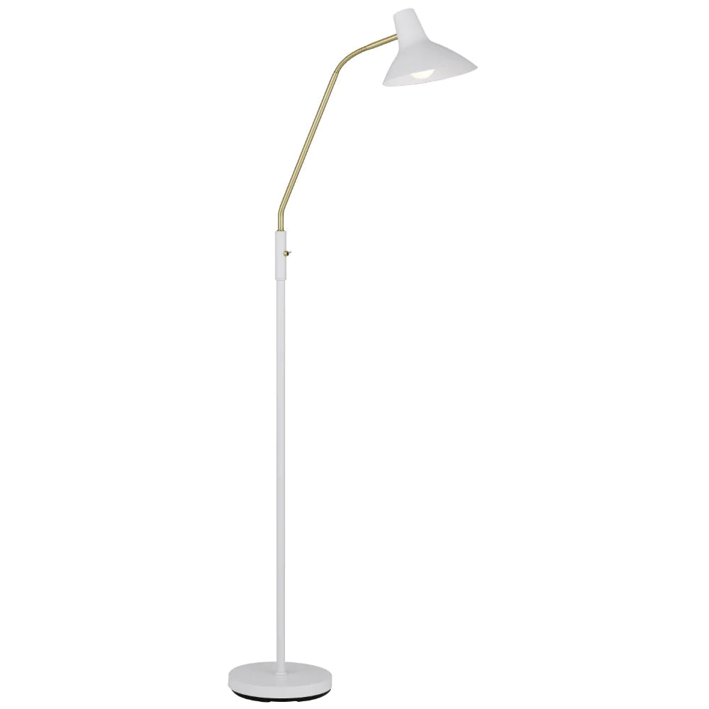 Buy Floor Lamps Australia Farbon 1 Light Floor Lamp White/ Brass Matt Metal - FARBON FL-WH