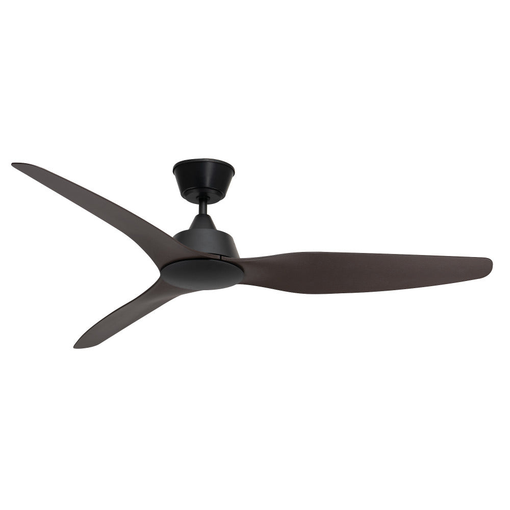 Buy DC Ceiling Fans Australia Guardian IP55 DC Ceiling Fan 56" Black & Dark Timber - FC1110143BK