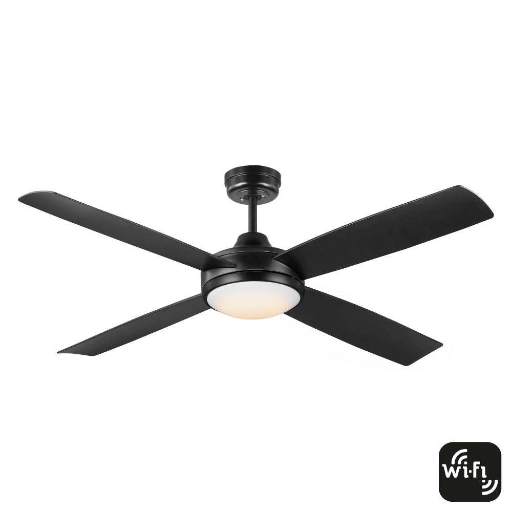 Buy DC Ceiling Fans With Light Australia Anova Smart DC Ceiling Fan 52" Black With LED Light - FC1148BKWIFI