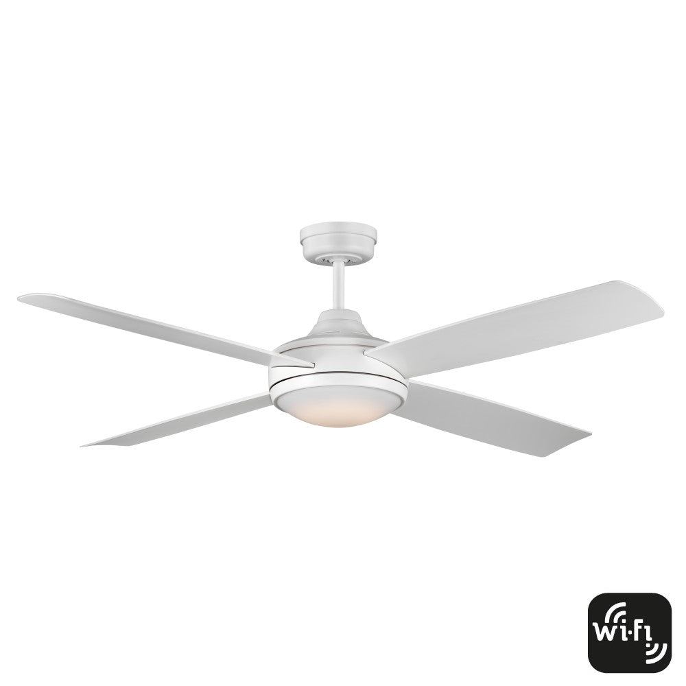 Buy DC Ceiling Fans With Light Australia Anova Smart DC Ceiling Fan 52" White With LED Light - FC1148WHWIFI