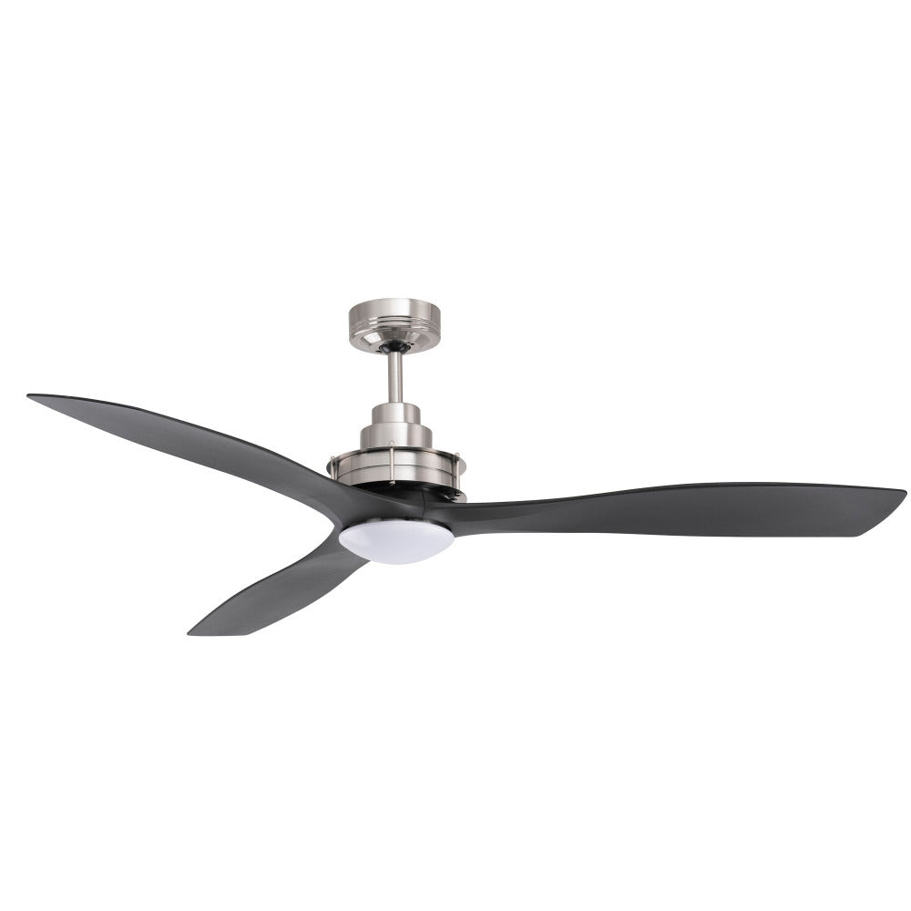 Clarence AC Ceiling Fan 56" Brushed Chrome With Dimmable TRI Colour LED Light - FC768143BC