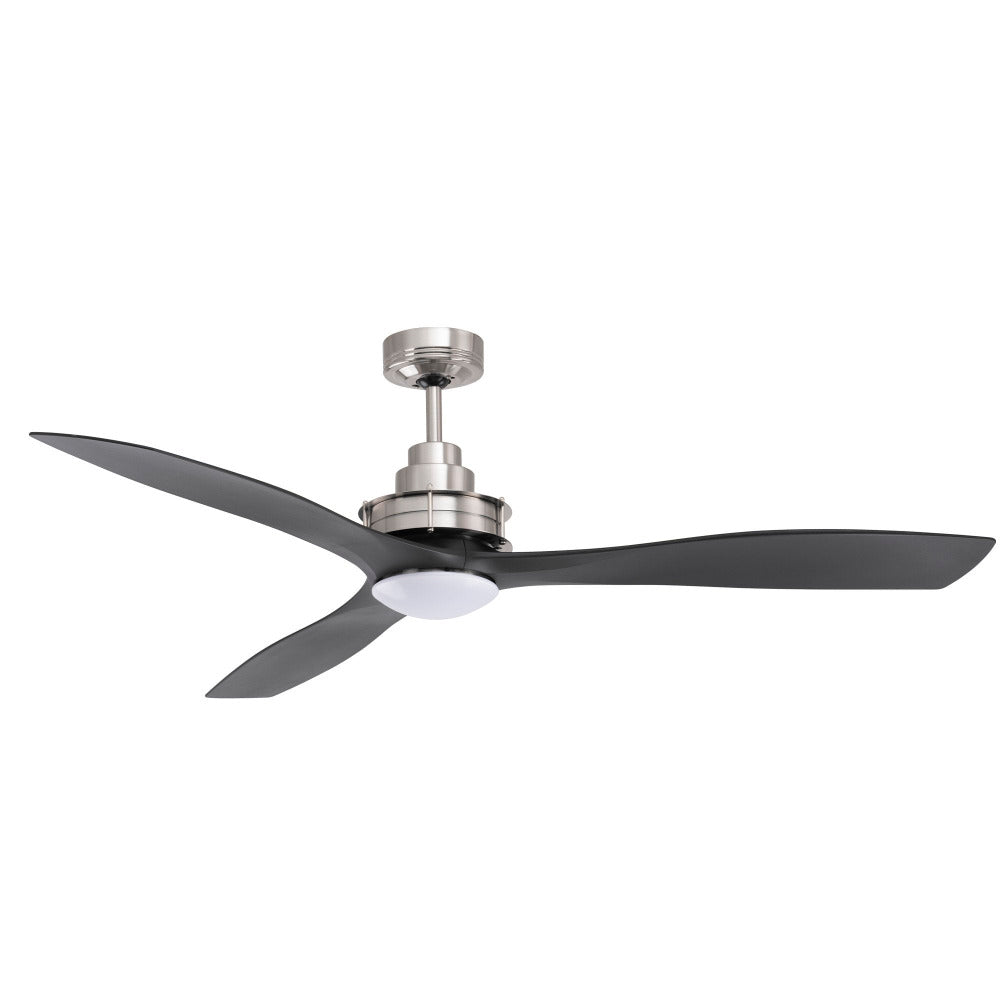 Buy AC Ceiling Fans With Light Australia Clarence AC Ceiling Fan 56" Brushed Chrome With Dimmable TRI Colour LED Light - FC768143BC