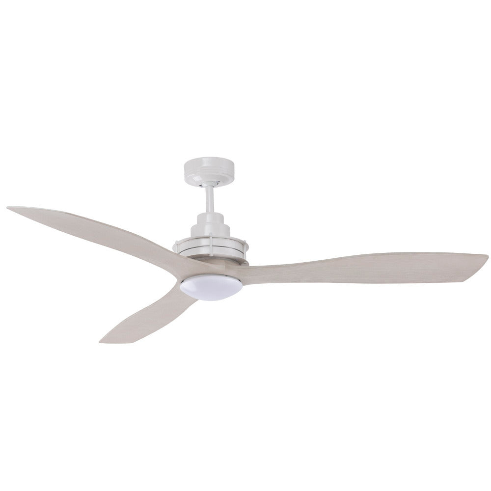 Clarence AC Ceiling Fan 56" White With Dimmable TRI Colour LED Light - FC768143WH