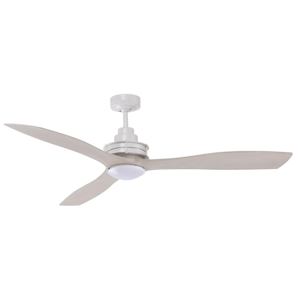 Buy AC Ceiling Fans With Light Australia Clarence AC Ceiling Fan 56" White With Dimmable TRI Colour LED Light - FC768143WH