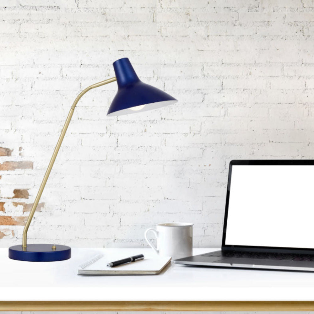 Buy Desk Lamps Australia Farbon 1 Table Lamp Blue Metal - FARBON TL-BL