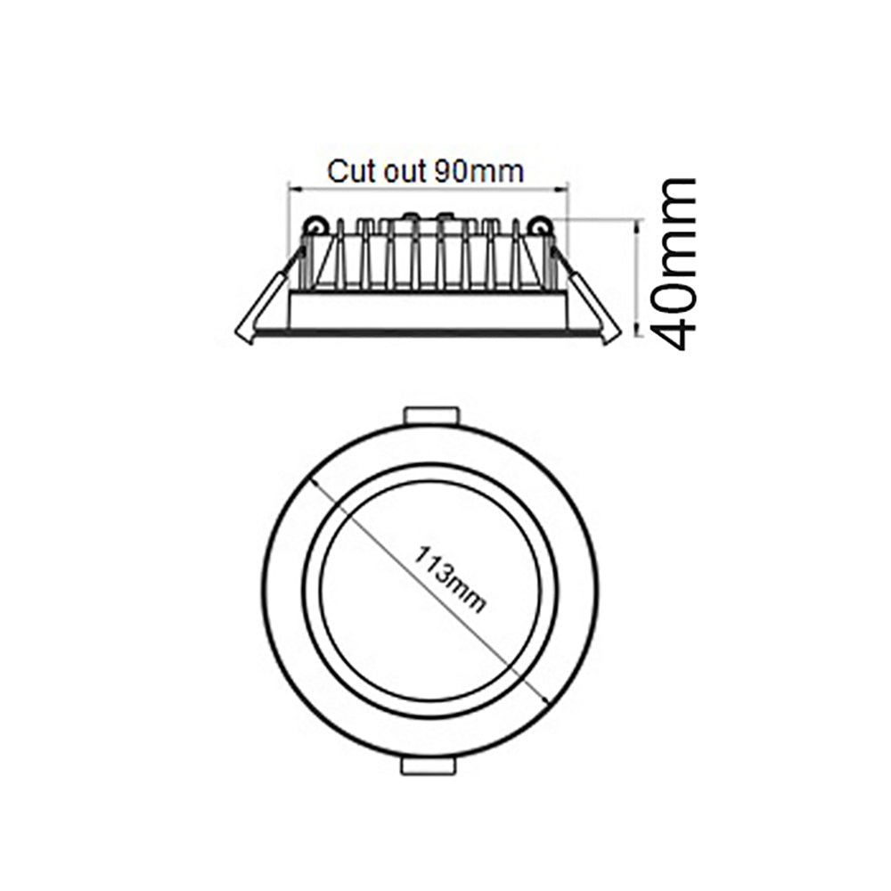 Buy Recessed LED Downlights Australia Galtri Recessed LED Downlight 12W Frosted PC / Plastic 3CCT - GALTRI02A