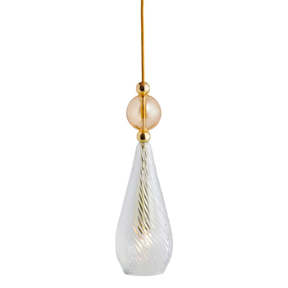 Buy Pendant Lights Australia Smykke Pendant Light W125mm Swirl Clear Glass - LA1011
