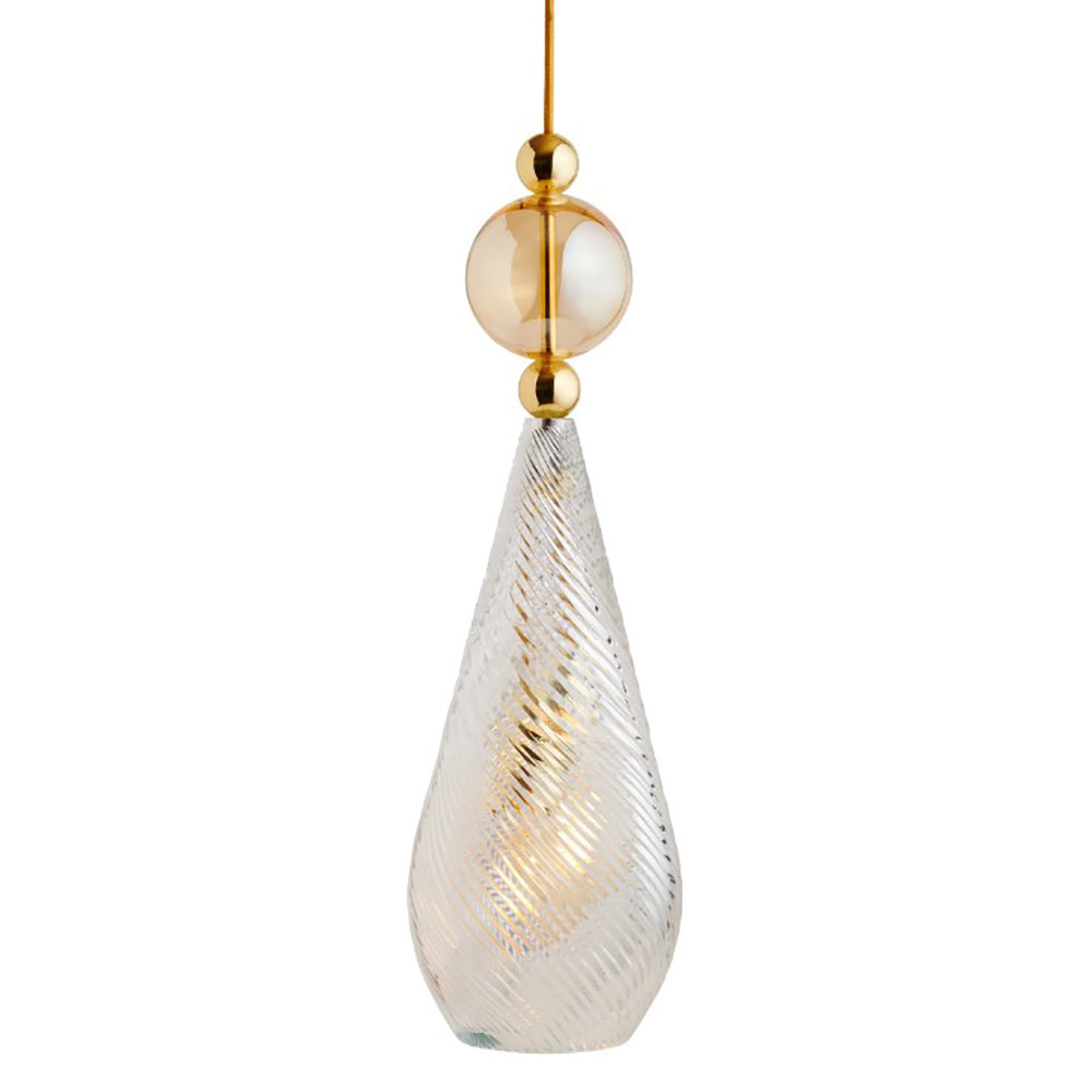Buy Pendant Lights Australia Smykke Pendant Light W180mm Swirl Clear Glass - LA1019