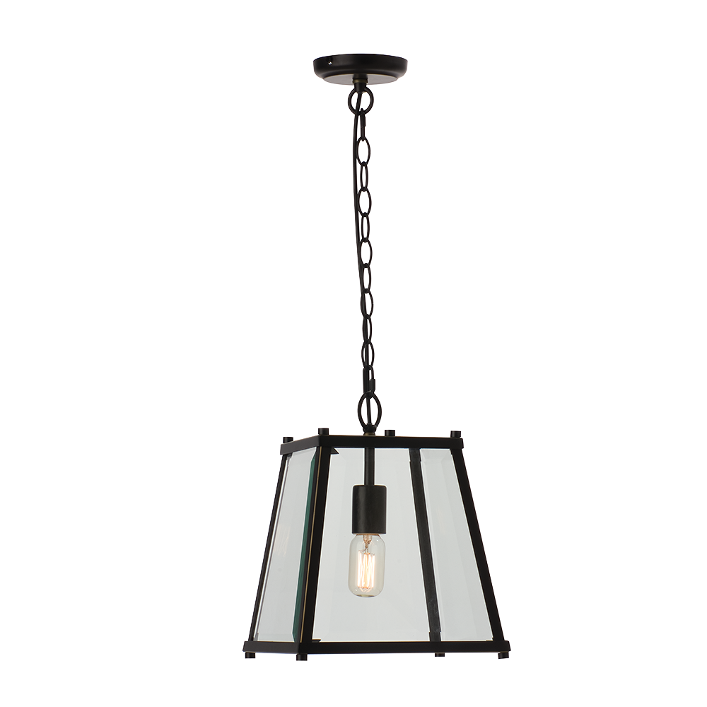 Ceiling Lantern Light W275mm Black Bronze Glass - HL-F10-BZ