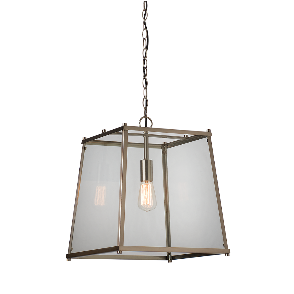 Buy Ceiling Lanterns Australia Ceiling Lantern Light W400mm Satin Nickel Glass - HL-F11-SN