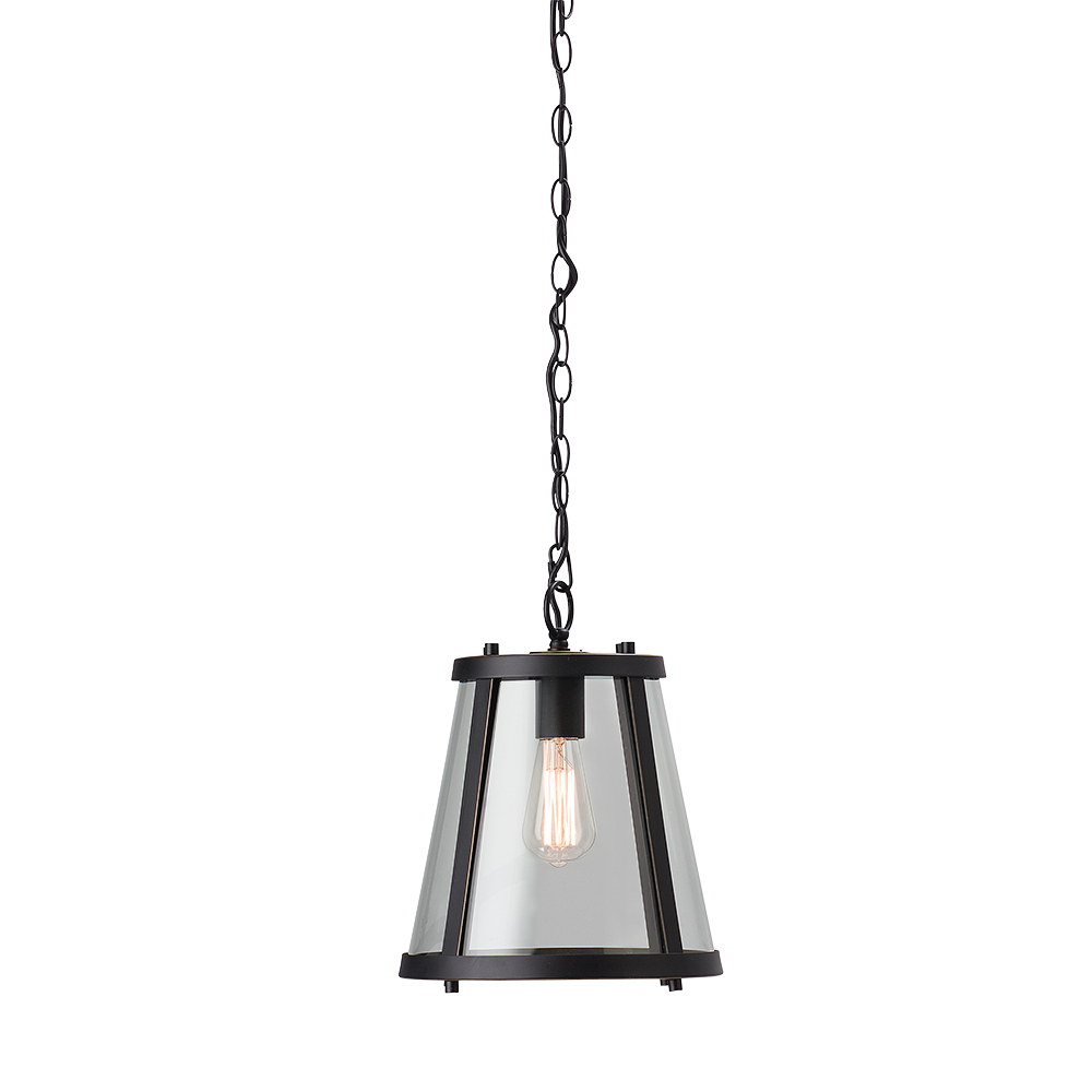 Ceiling Lantern Light W280mm Black Bronze Glass - HL-F28-BZ