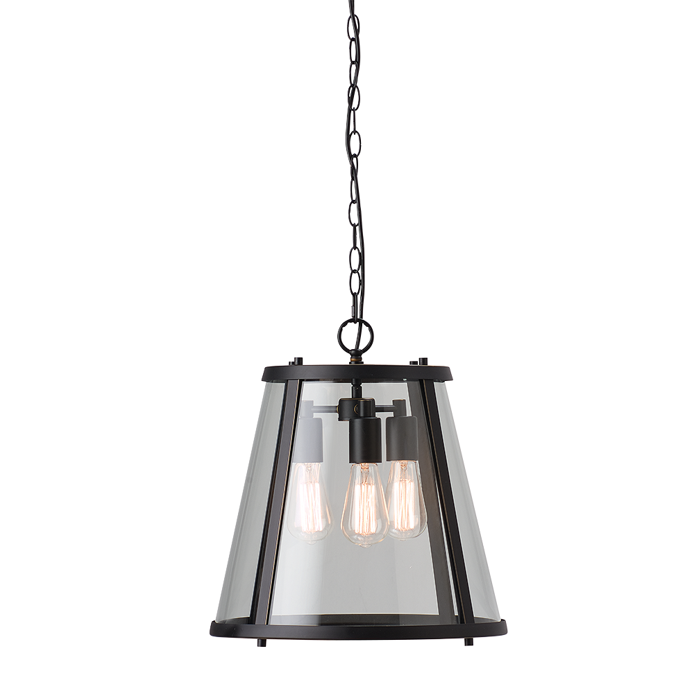 Buy Ceiling Lanterns Australia Ceiling Lantern 3 Lights W400mm Black Bronze Glass - HL-F40-BZ