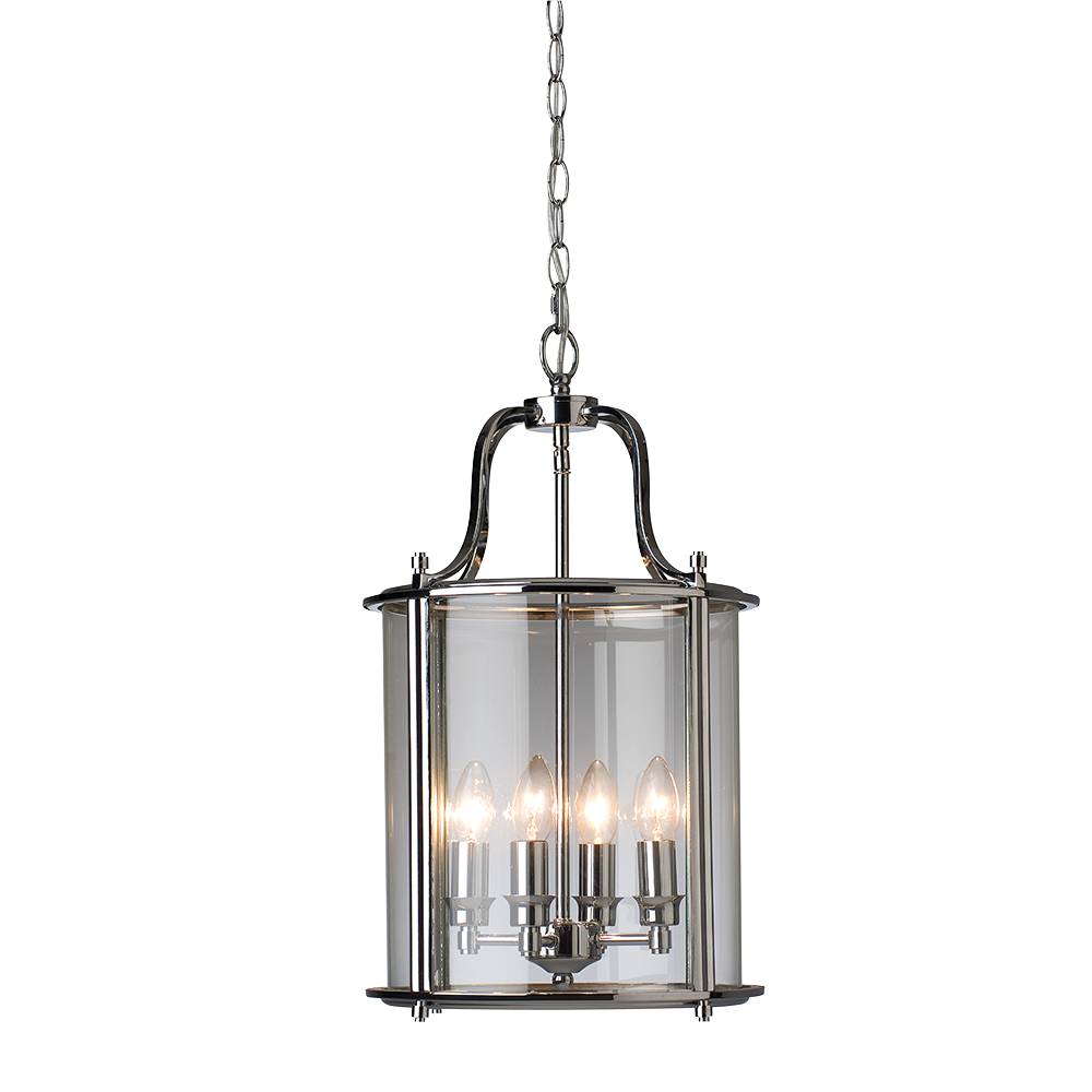 Buy Ceiling Lanterns Australia Ceiling Lantern 4 Lights W320mm Bright Chrome Plain Glass - HL-PD3305P-BC