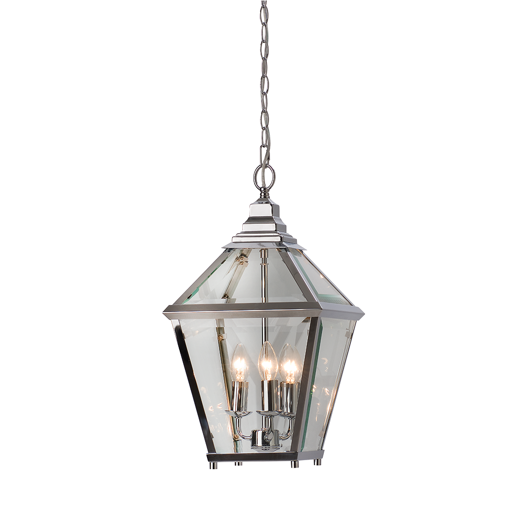 Buy Ceiling Lanterns Australia Ceiling Lantern 3 Lights W290mm Bright Chrome Glass - HL-PD9015-3-BC