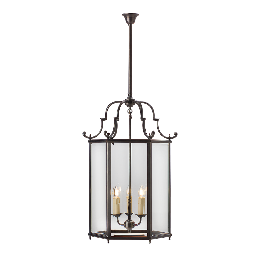 Buy Ceiling Lanterns Australia Charles Ceiling Lantern 3 Lights W480mm Bevelled Glass - HLXL-GB