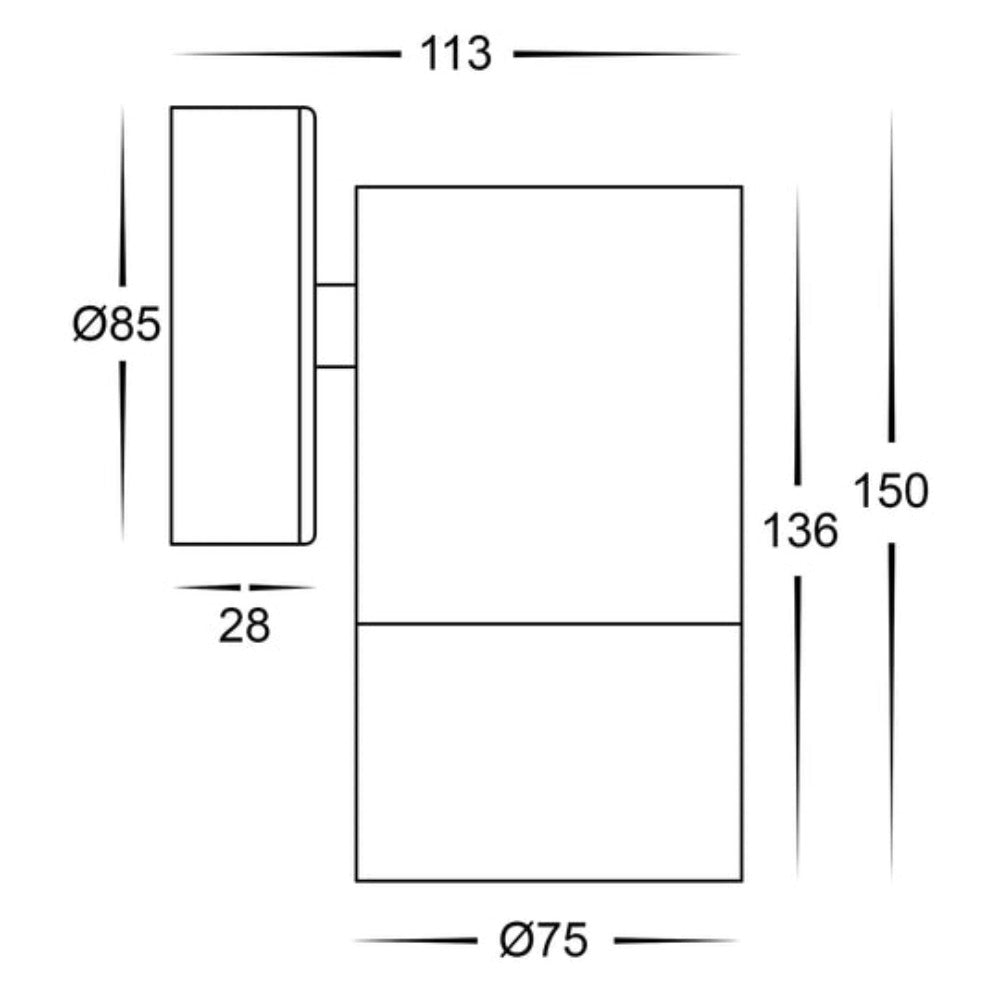 Buy Exterior Wall Lights Australia Maxi Tivah Fixed Down Wall Light 316 Stainless Steel 3CCT - HV1108T