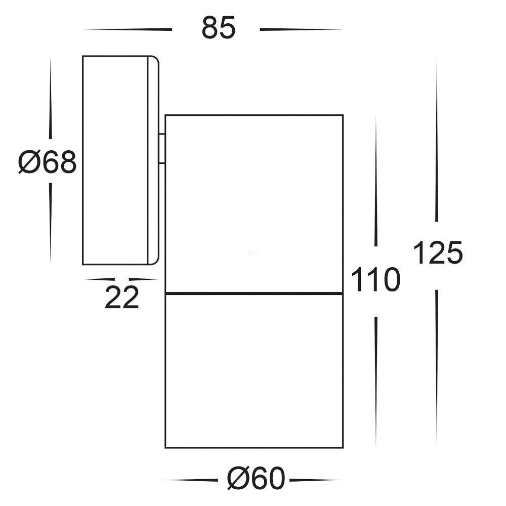 Buy Exterior Wall Lights Australia Tivah Fixed Down Wall Light 240V B60° Graphite Solid Brass 3CCT - HV1175T