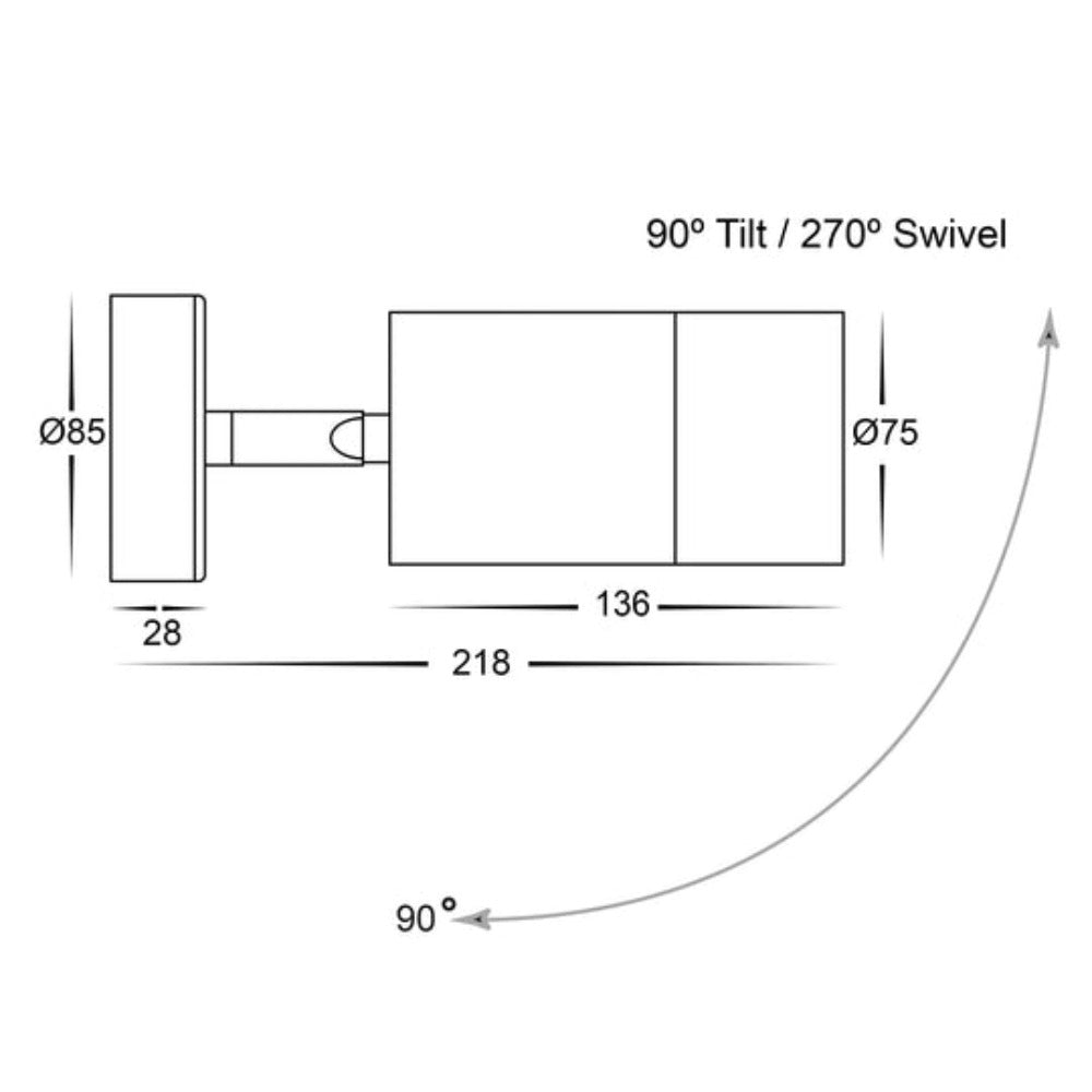 Buy Exterior Spotlights Australia Maxi Tivah Exterior Spotlight 316 Stainless Steel 3CCT - HV1208T