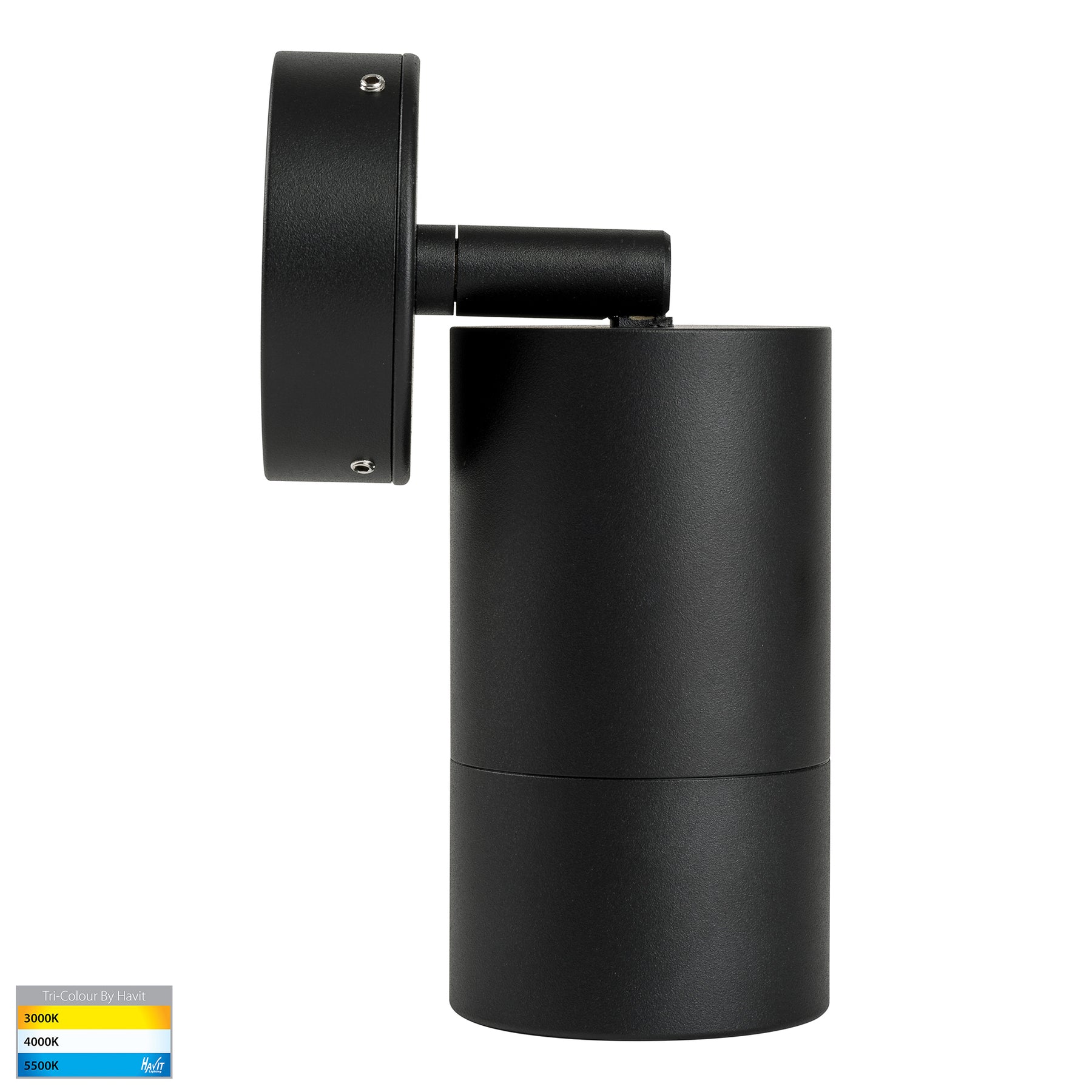Buy Exterior Wall Lights Australia HV1228T Maxi Tivah 240V Tri-Colour Single Adjustable Wall Pillar Light Black