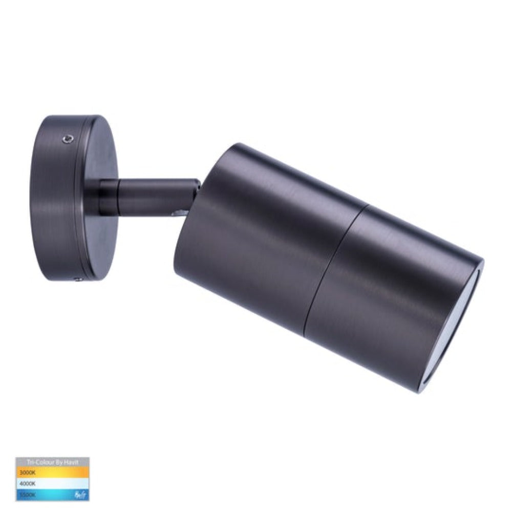 Buy Exterior Spotlights Australia Tivah Exterior Spotlight 240V B60° Graphite Solid Brass 3CCT - HV1277T