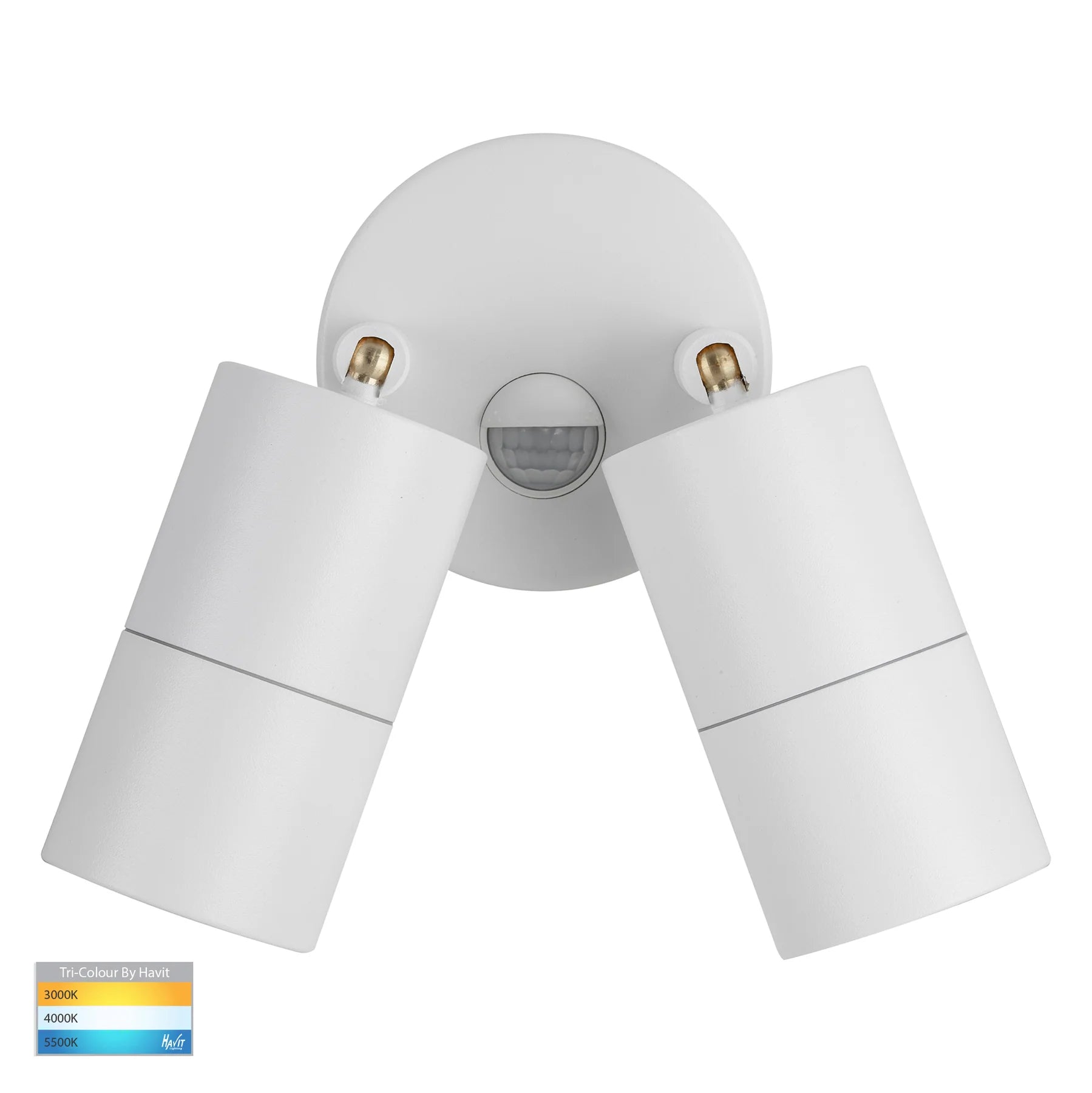 Tivah White TRI Colour Double Adjustable Spot Lights with Sensor - HV1335T-PIR