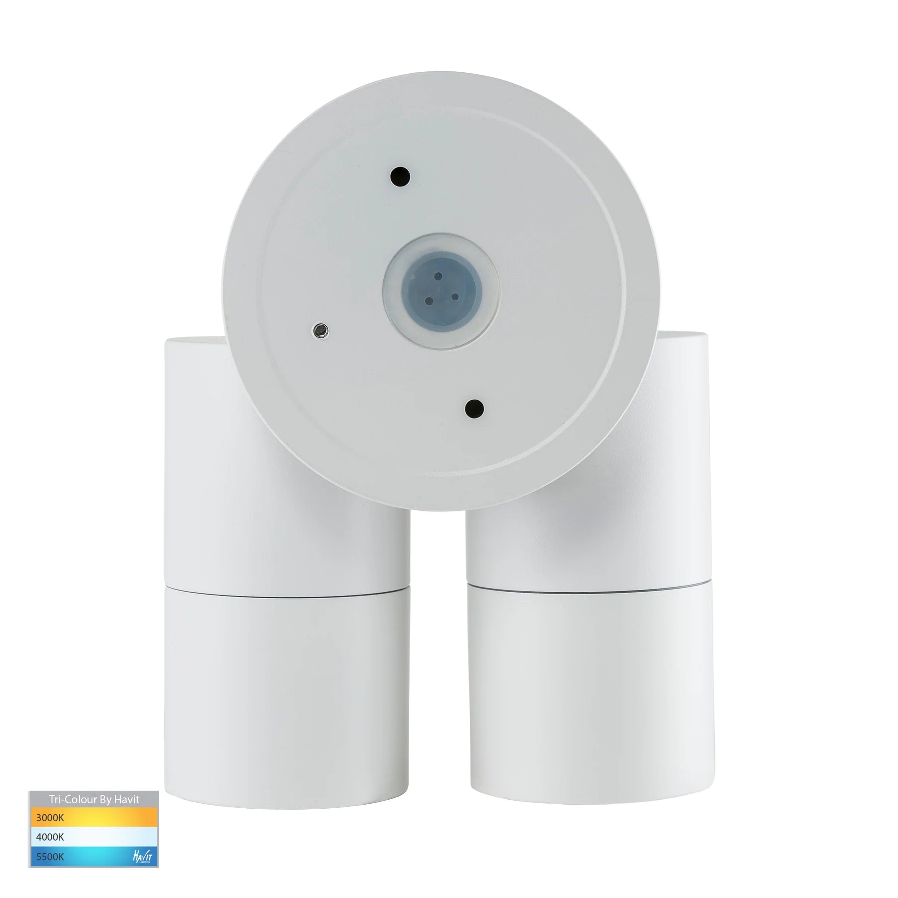 Tivah White TRI Colour Double Adjustable Spot Lights with Sensor - HV1336T-PIR