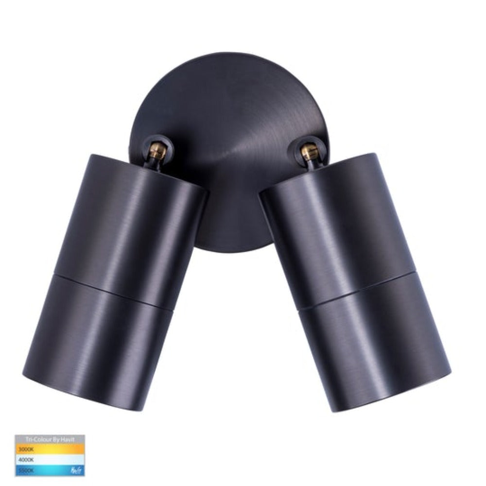 Buy Exterior Spotlights Australia Tivah Exterior 2 Spotlights 240V B120° Graphite Solid Brass 3CCT - HV1377GU10T