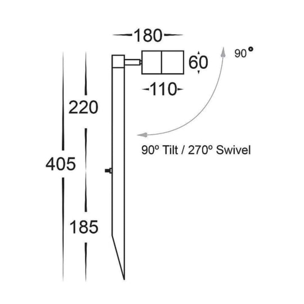 Buy Pathway Lights Australia Tivah Spike Light W60mm Antique Brass Solid Brass 3CCT - HV1407T-AB