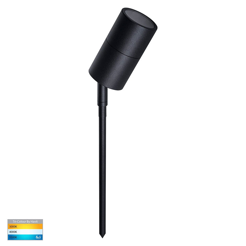 Buy Spike Lights Australia Tivah LED Spike Light W60mm 12V DC Black Aluminium 3CCT- HV1427T-SSBLK