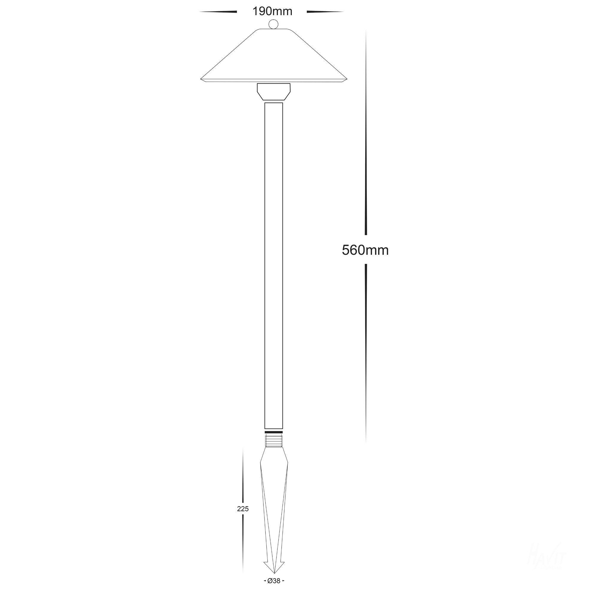 Buy Pathway Lights Australia HV1455C Forn Bollard Light with Spike 5500K - 225mm Spike Antique Brass