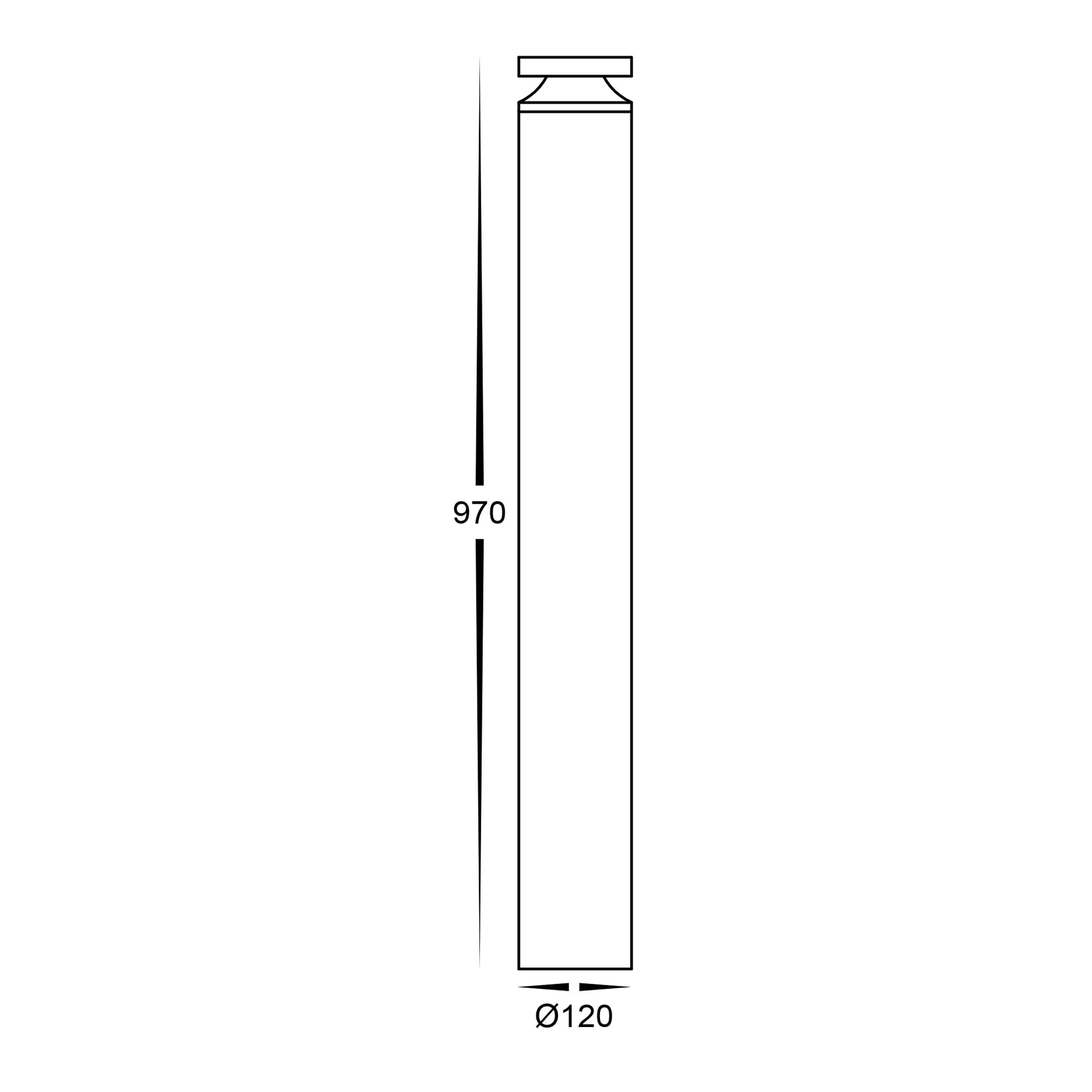 Buy Bollard Lights Australia Noray LED Bollard Light 240V H970mm Black Aluminium 3 CCT - HV1639T-BLK-240V