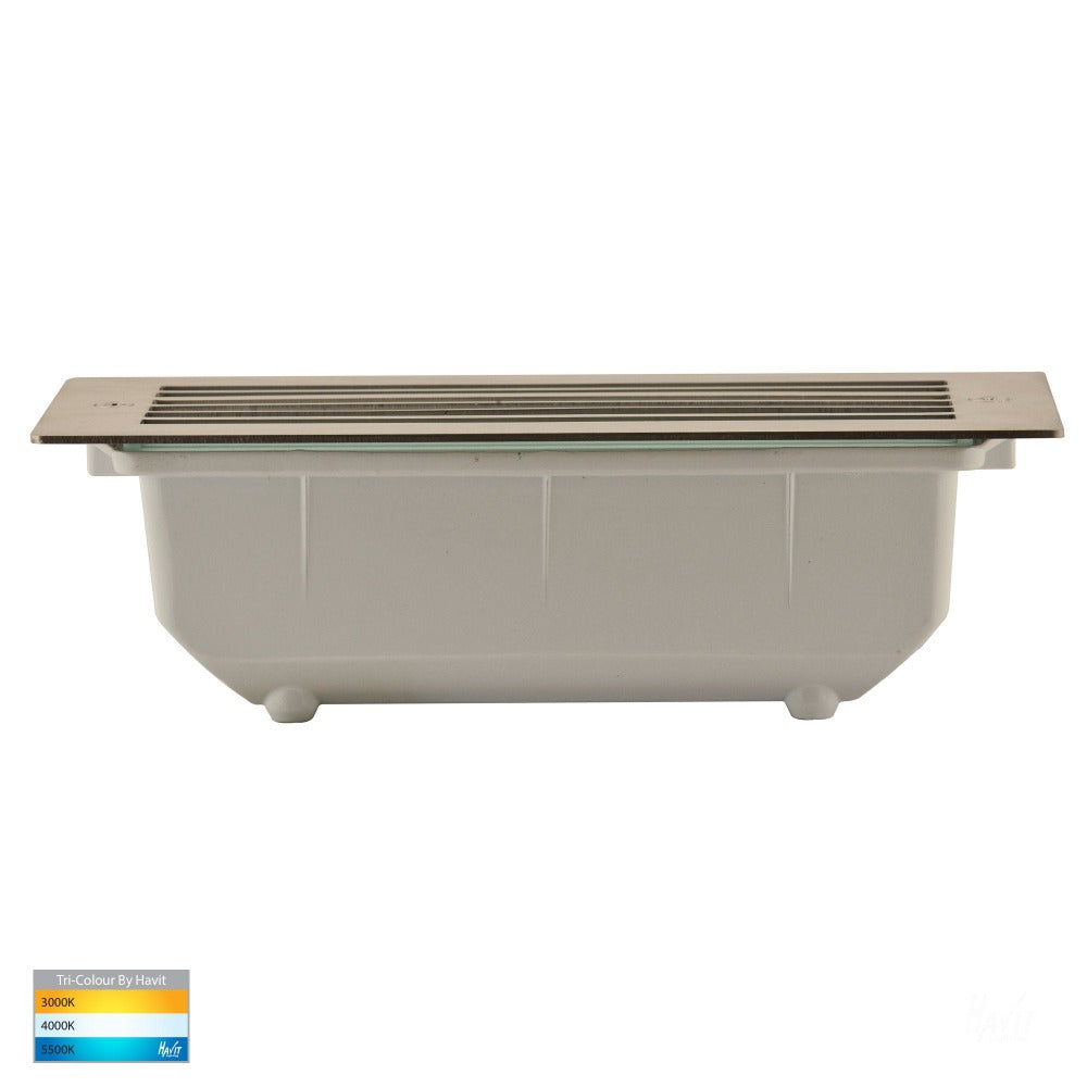 Buy Brick Lights Australia Bata LED Brick Light with Grill Face 240V 316 Stainless Steel 3CCT - HV3004T-BLK-240V