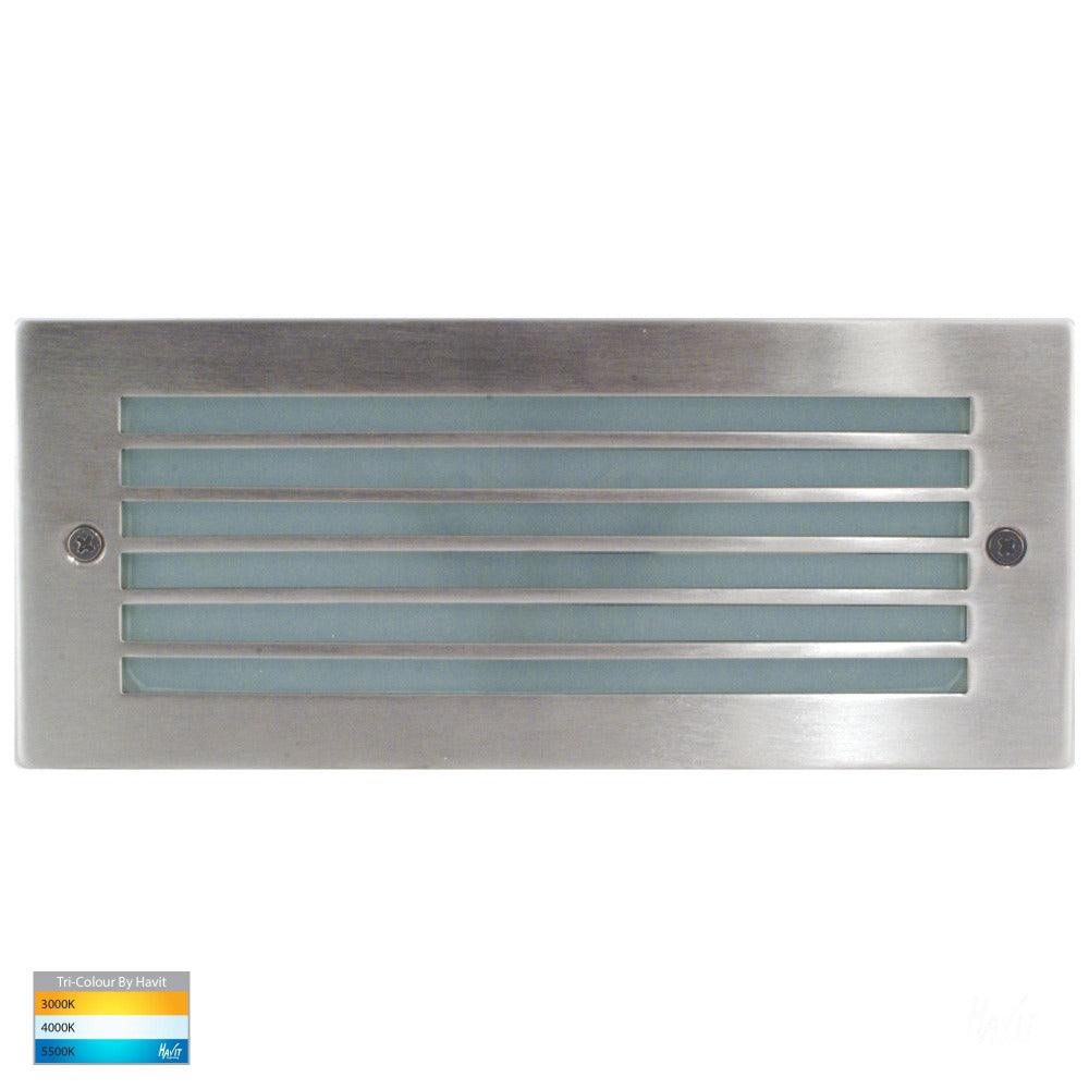 Buy Brick Lights Australia Bata LED Brick Light with Grill Face 12V 316 Stainless Steel 3CCT - HV3004T-BLK-12V