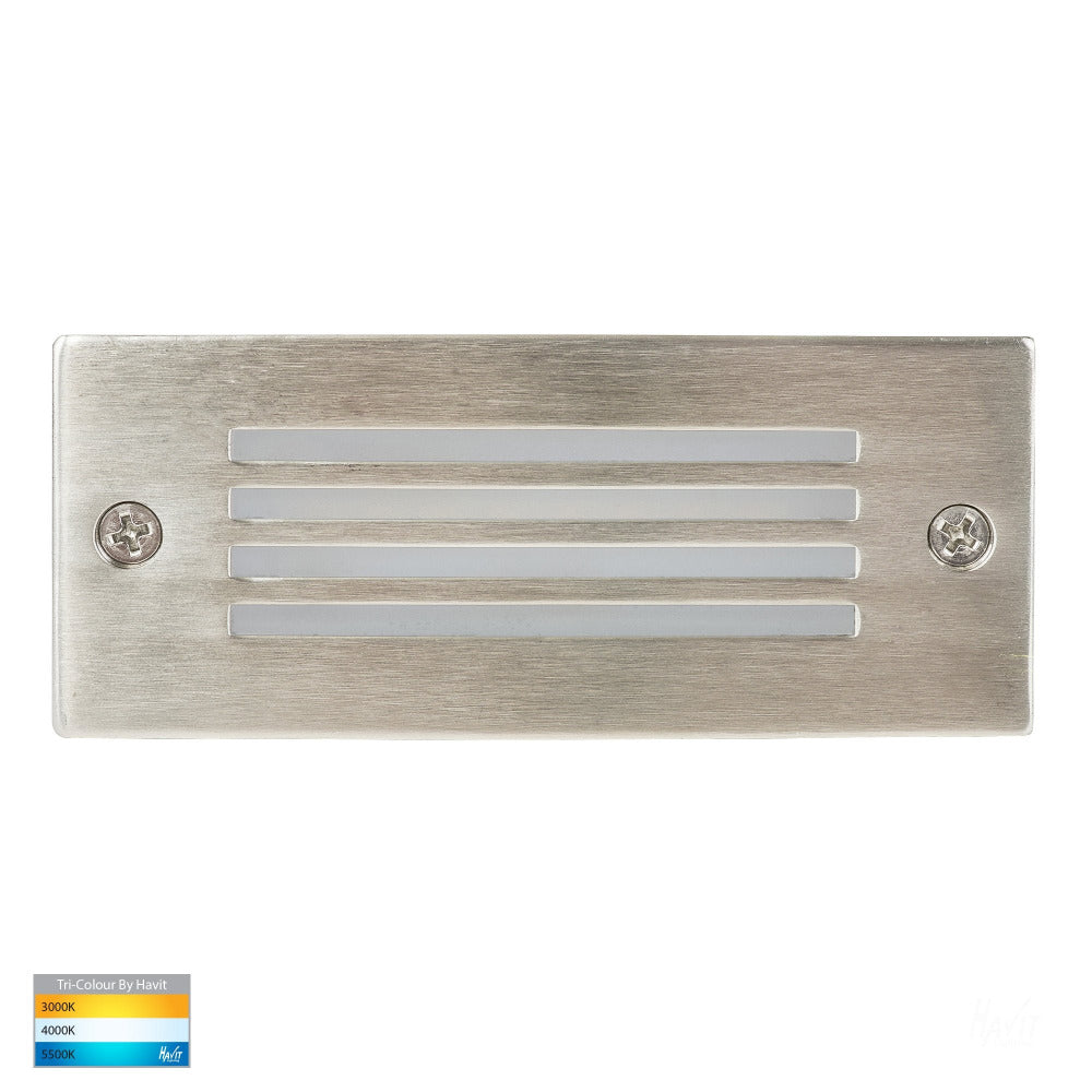 Bata Recessed Brick Light 12V with Face Grill 316 Stainless Steel 3CCT - HV3006T-SS316-12V
