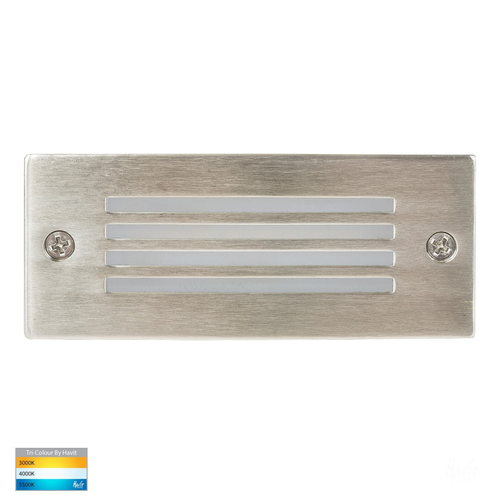 Buy Brick Lights Australia Bata Recessed Brick Light 12V with Face Grill 316 Stainless Steel 3CCT - HV3006T-SS316-12V