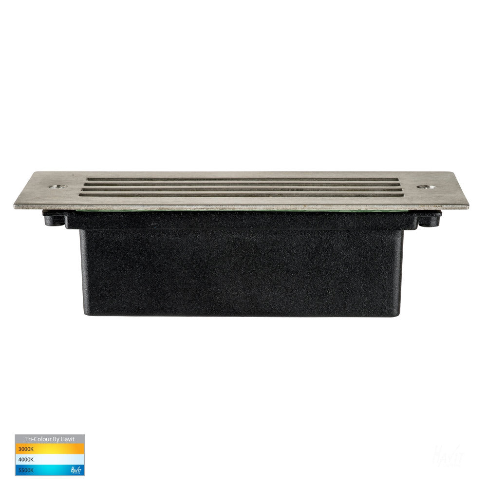 Buy Brick Lights Australia Bata Recessed Brick Light 12V with Face Grill 316 Stainless Steel 3CCT - HV3006T-SS316-12V