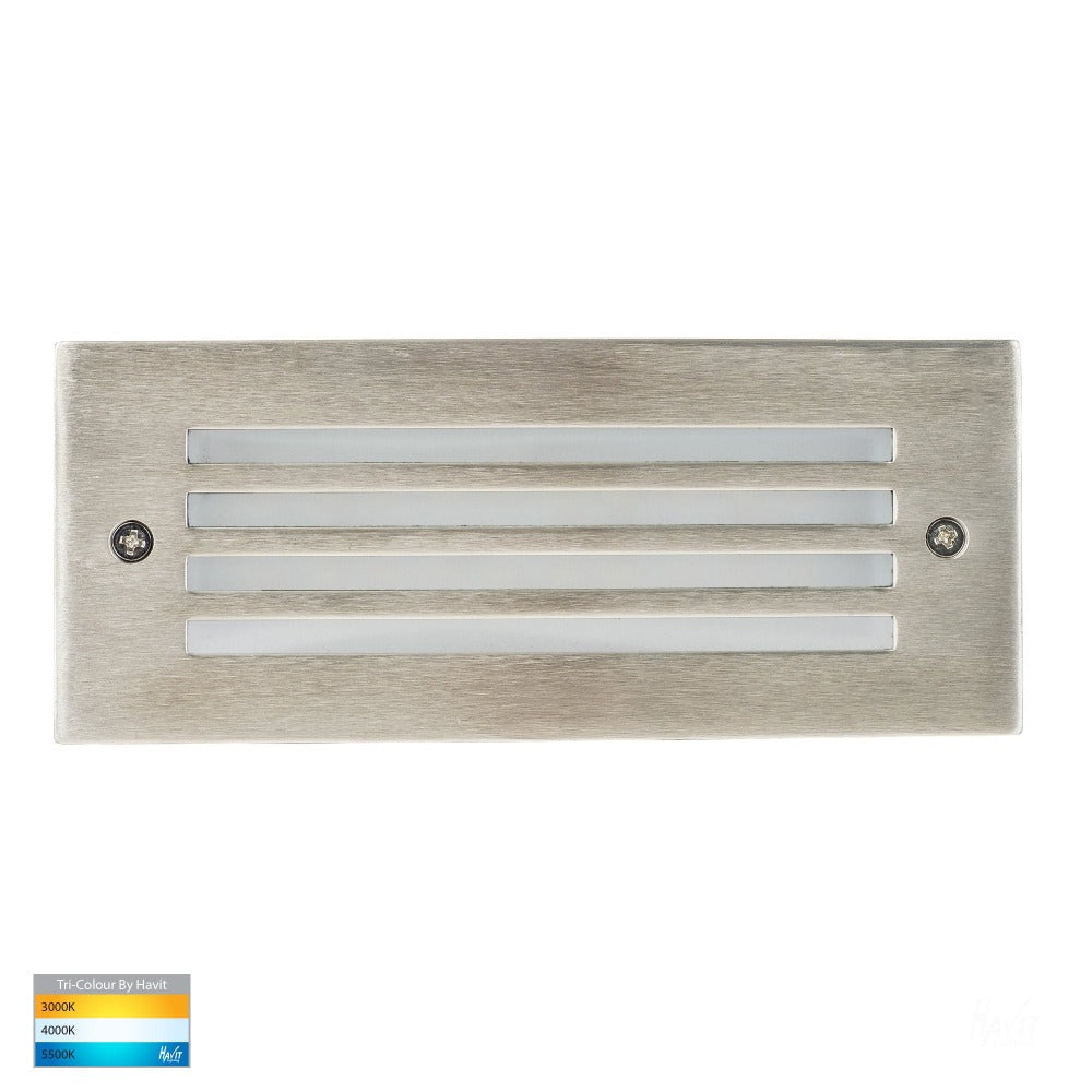 Bata LED Brick Light With grill face 316 Stainless Steel 3CCT - HV3008T-SS316-12V