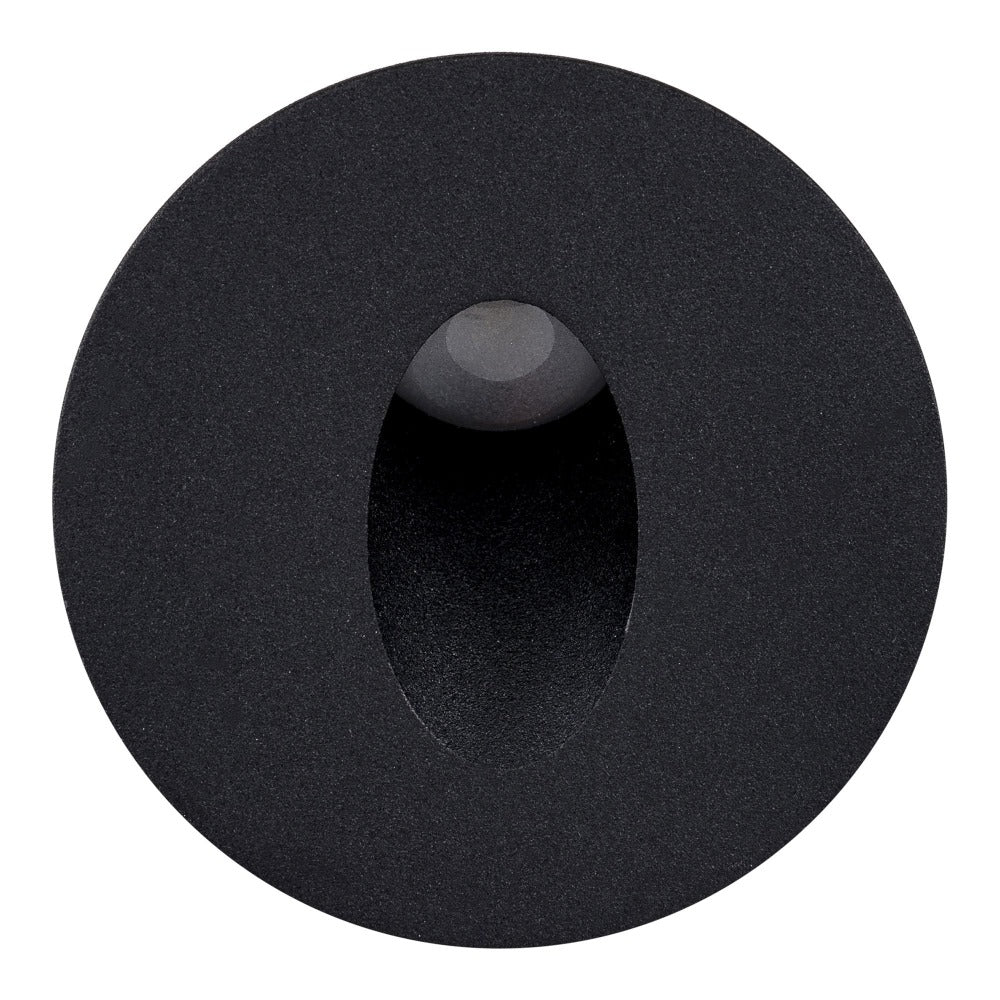 Buy Outdoor Step Lights Australia Mini Reces Round Recessed Step Light Black 5500K - HV3206C-BLK