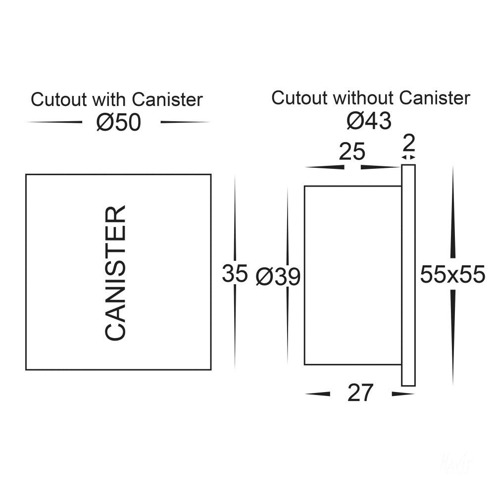 Buy Outdoor Step Lights Australia Mini Reces Square Recessed Step Light White 5500K - HV3216C-WHT