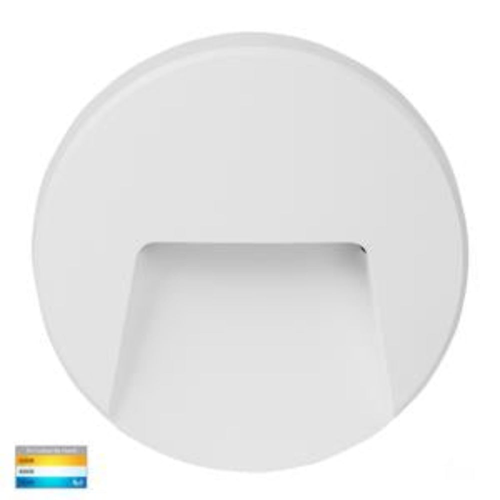 Buy Outdoor Step Lights Australia Seefore Round LED Step Light White 3CCT - HV3221T-WHT