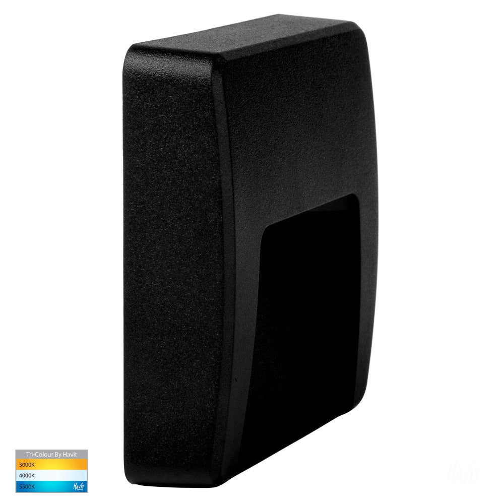 Buy Outdoor Step Lights Australia Seefore Square LED Step Light Black 3CCT - HV3222T-BLK